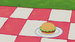 Sandy And SpongeBob Burger Fight GIF