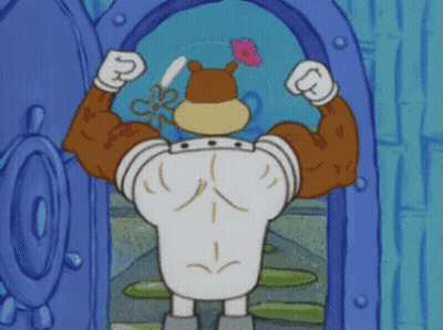 Sandy Cheeks Flexing Muscles GIF