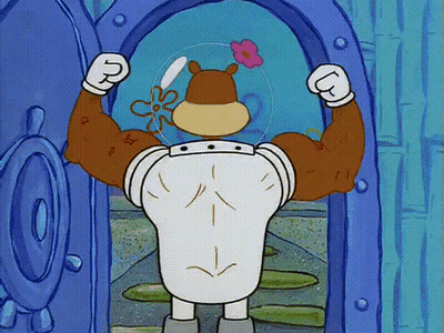 Sandy Cheeks From Spongebob Is Flexing His Muscles GIF