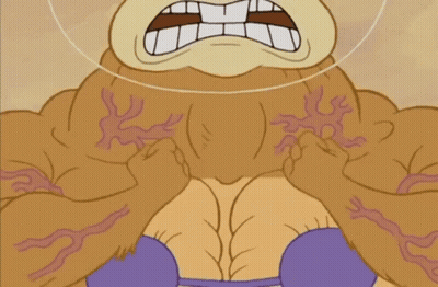 Sandy Cheeks From Spongebob Squarepants Is Flexing Her Muscles In A Cartoon GIF