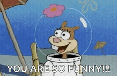 Sandy Cheeks Smiling With Flower In Hair GIF