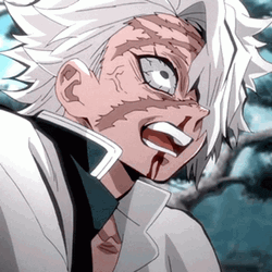 Sanemi The Anime Character With White Hair GIF