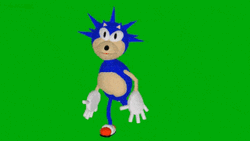 Sanic Running In Green Screen GIF