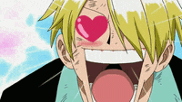 Sanji Forming Heart Eyes In One Piece GIF