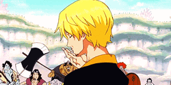 Sanji Smoking While Surrounded By Enemies