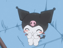 Sanrio Kuromi Laughs Blushes GIF