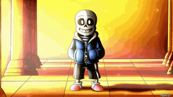 Sans From Undertale Default Pose Digital Art  GIF