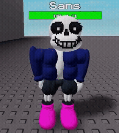 Sans From Undertale In Blue Jacket And Pink Boots GIF
