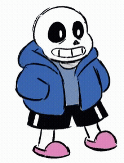 Sans From Undertale In Blue Jacket And Pink Slippers GIF