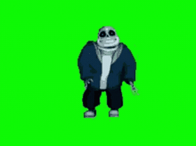 Sans From Undertale Is Walking On A Green Screen . GIF