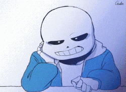 Sans From Undertale Leaning Forward GIF