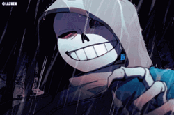 Sans From Undertale Pose During Rain GIF