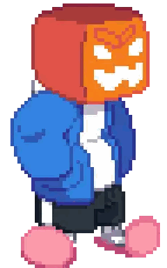 Sans Pumpkin Head Pixel Art Sticker