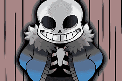Sans Showing His Blue Eye GIF