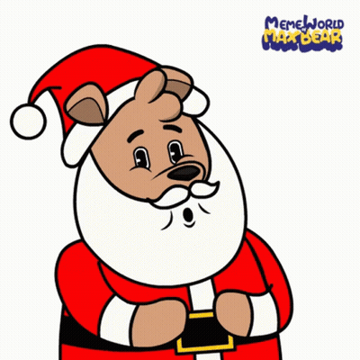 Santa Bear Saying Ho GIF