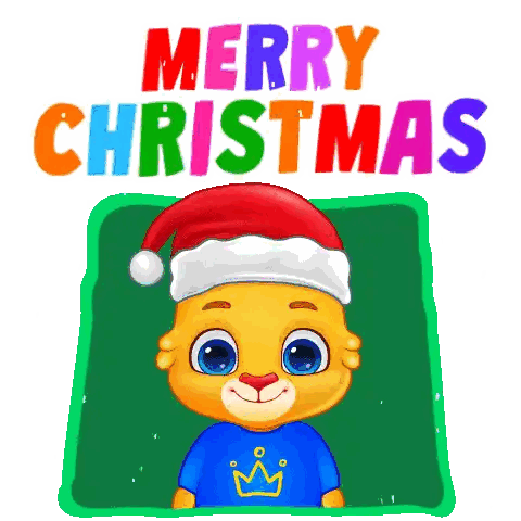 Santa Blue Shirt Says Merry Christmas Sticker