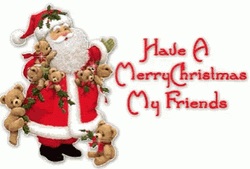 Santa Claus And Bears Merry Christmas Friend GIF