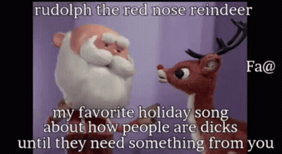 Santa Claus And Rudolph Talking GIF