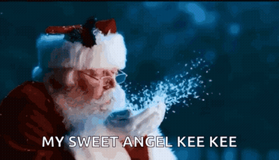 Santa Claus Blowing Snow My Sweet Angel Kee Kee GIF