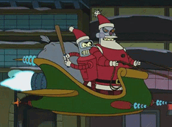 Santa Claus Breaking Streetlights GIF