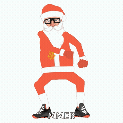 Santa Claus Dancing With Word Mmer GIF