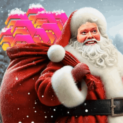 Santa Claus Holding Bag Of Gifts GIF
