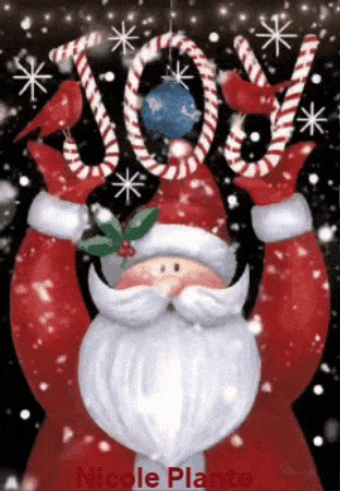 Santa Claus Holding Candy Canes Joy GIF