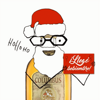 Santa Claus Holding Sign Saying Llega GIF
