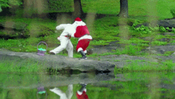 Santa Claus Lake Fight GIF