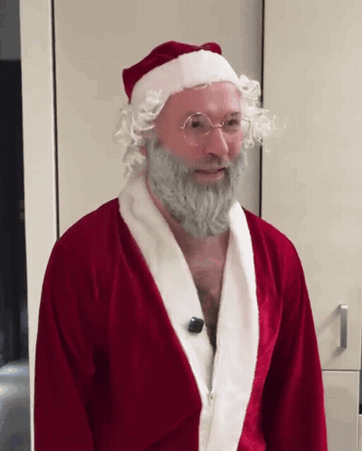 Santa Claus Man With White Beard And Glasses GIF