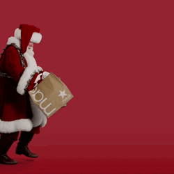 Santa Claus Passing With Gifts GIF