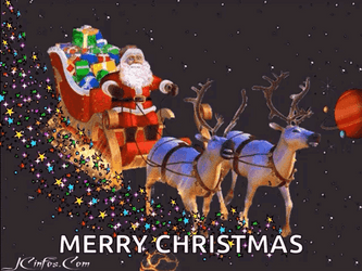 Santa Claus Riding The Sleigh Noel GIF