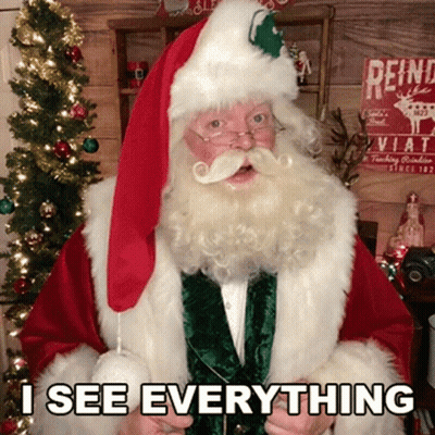 Santa Claus Saying I See Everything GIF