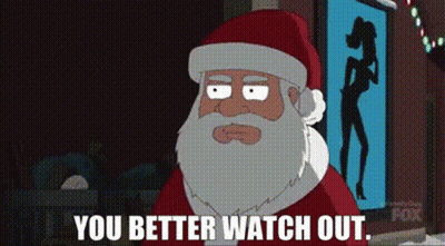 Santa Claus Saying You Better Watch Out GIF