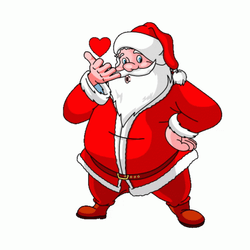 Santa Claus Sending Kisses Noel GIF