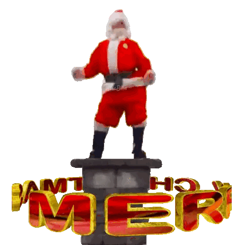 Santa Claus Standing On Chimney Sticker