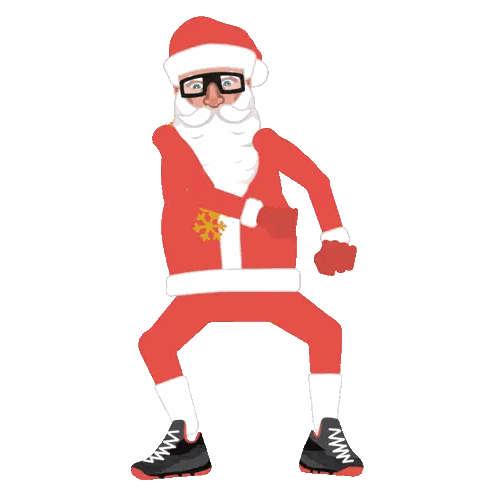 Santa Claus Wearing Glasses And Shoes Sticker