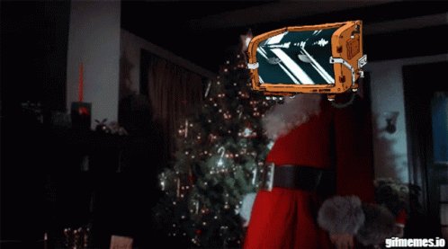 Santa Claus With Ho Ho Ho Text GIF