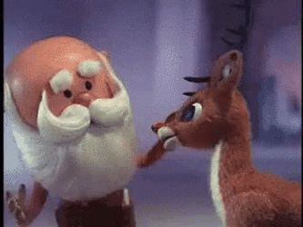 Santa Clause And Rudolph Cute Moments GIF