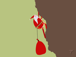 Santa Climbing On The Cliff Animation GIF