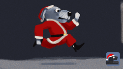 Santa Cop Running Animation GIF