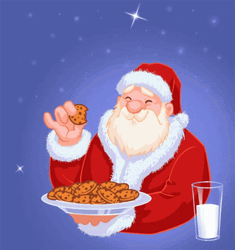 Santa Eating Cookies Animation GIF