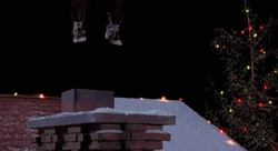 Santa Entering The Chimney GIF