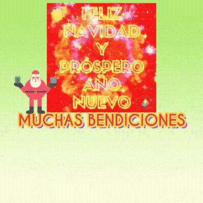 Santa Feliz Navidad Y Prospero Ano Nuevo Christmas Card GIF