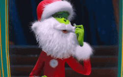 Santa Grinch Touching His Mustache GIF