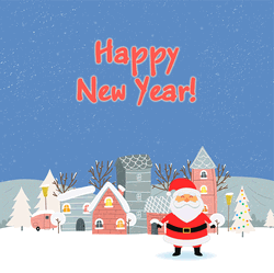 Santa Happy New Year Greetings GIF