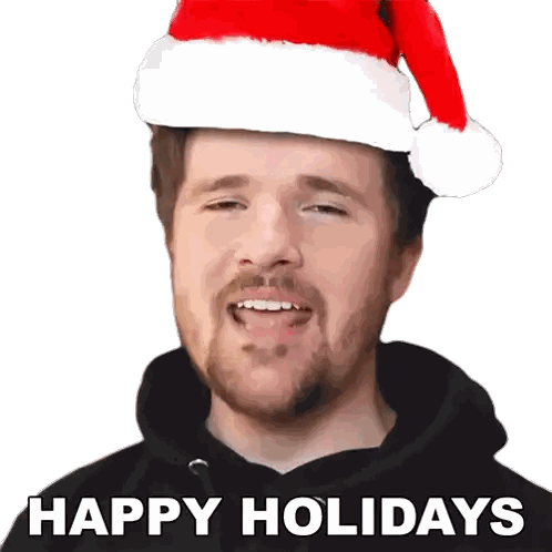 Santa Hat With Happy Holidays Sticker