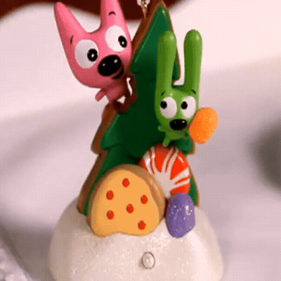 Santa Hoops And YoYo Ornament GIF