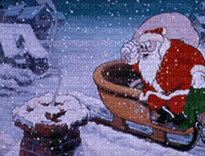 Santa In Sleigh Picmix GIF