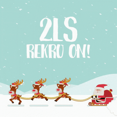 Santa Pulling Reindeer Sleigh 21S Rekru GIF